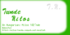 tunde milos business card